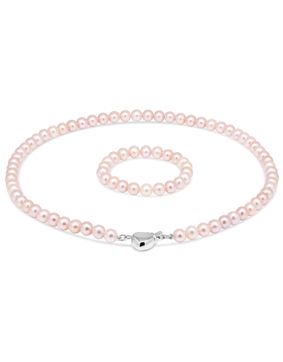 Dopsmycke halsband med pärlor KH-1pink/32+10cm