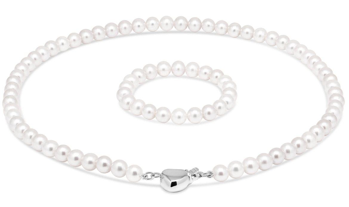 Dopsmycke halsband med pärlor  KH-1valk/32+10cm