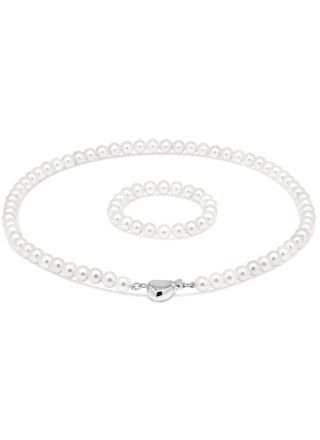 Dopsmycke halsband med pärlor  KH-1valk/32+10cm