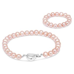 Dopsmycke armband med pärlor  KH-1pink/15+8cm main product photo