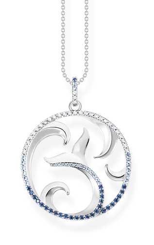 Thomas Sabo tail fin and wave with blue stones halsband KE2145-644-1-L50V