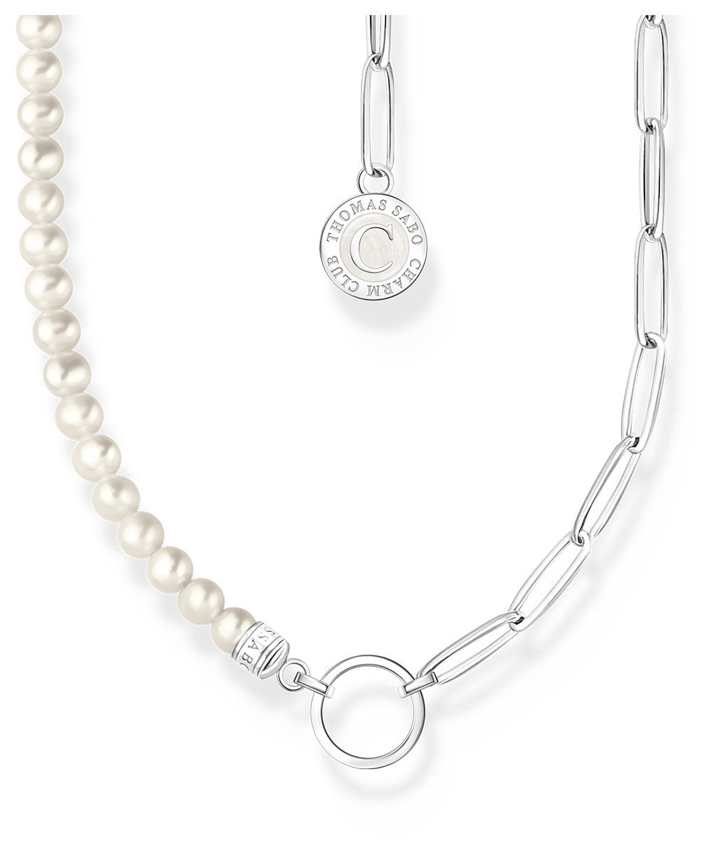 Thomas Sabo Charm Club Charmista white pearls halsband KE2189-158-14-L45v