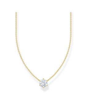 Thomas Sabo large zirconia pendant 18K guldpläterat halsband KE2210-414-14-L45V