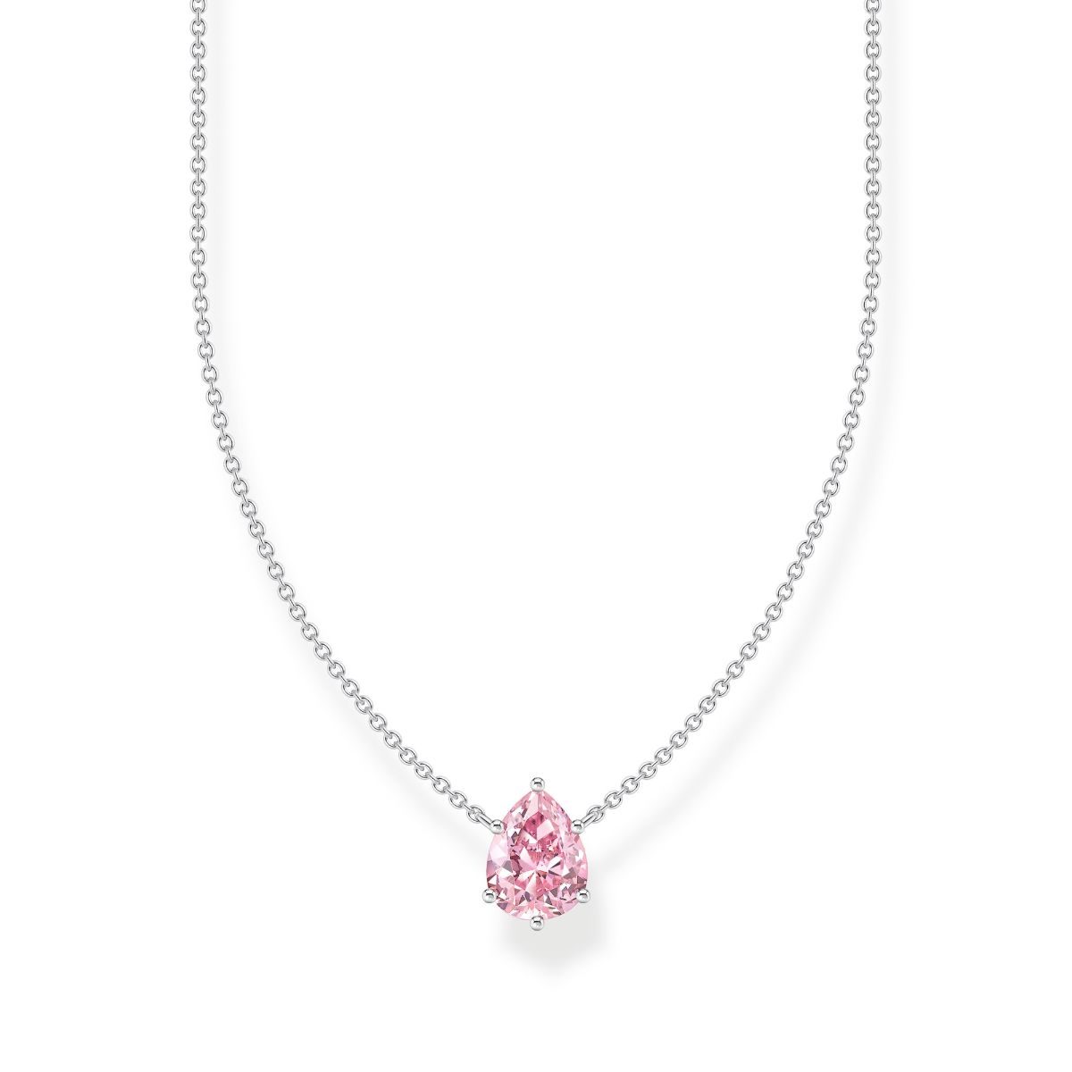 Thomas Sabo pink drop-cut zirconia silverhalsband KE2213-051-9-L45V