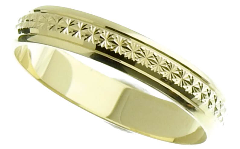 Diamant-cut ring 14k guld 4mm KKTL