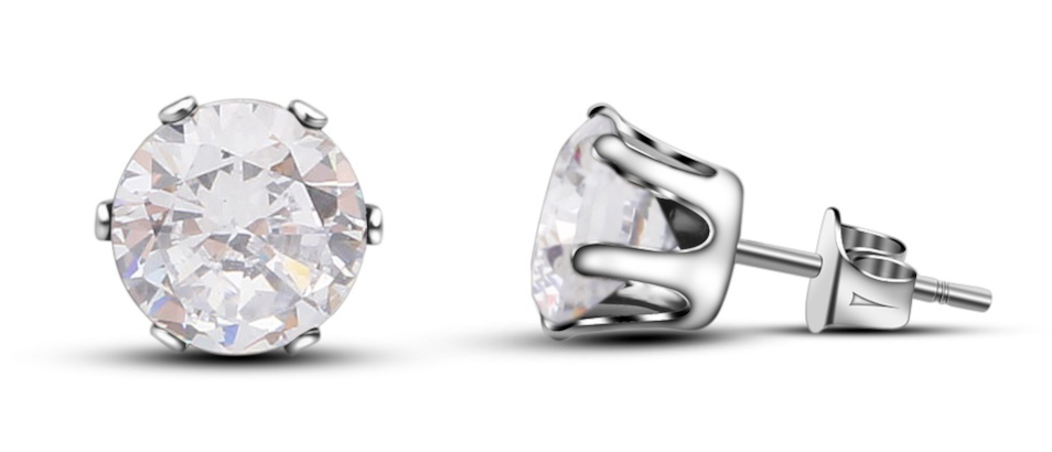 Hopeapuro sten klar 5 mm örhängen