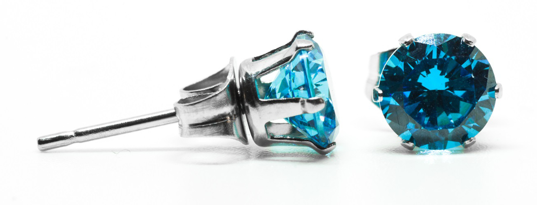 Hopeapuro sten turkos 6 mm örhängen