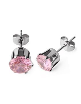 Hopeapuro sten ljusröd 4 mm örhängen