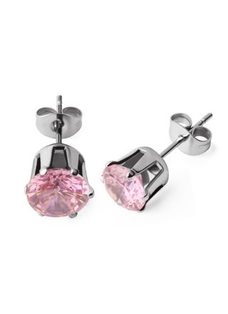 Hopeapuro sten ljusröd 4 mm örhängen