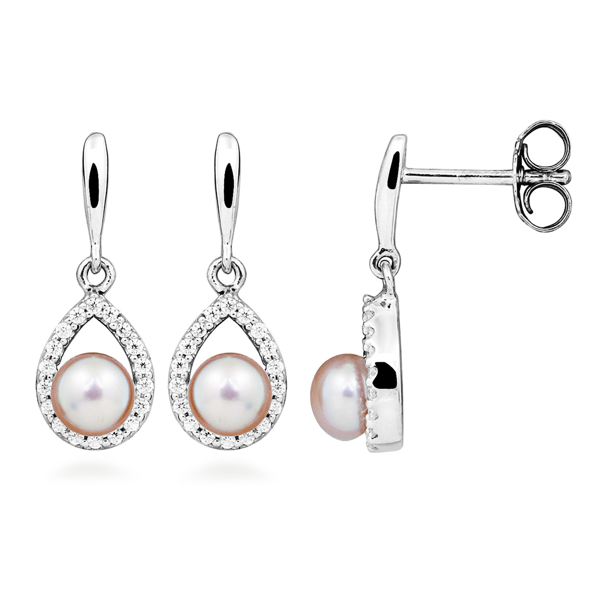 Lykka Pearls pärla silverörhängen zirkonia