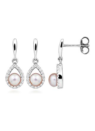 Lykken Pearls pärla silverörhängen zirkonia