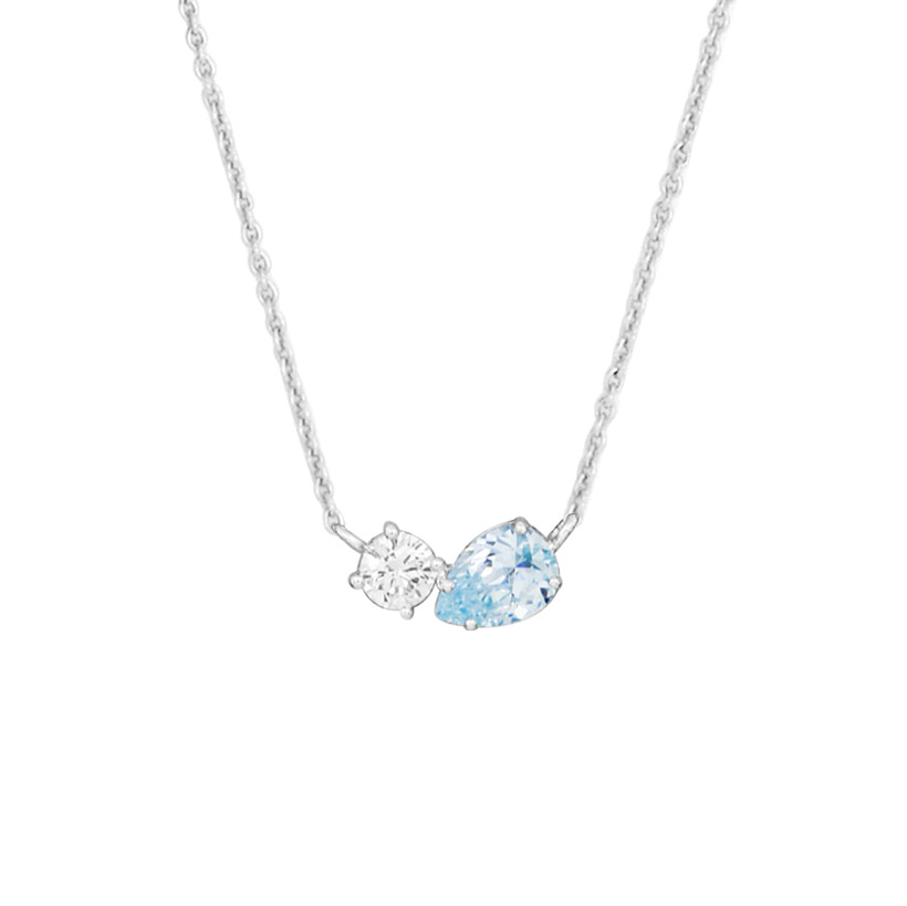 Lykken Casuals tvåstens silverhalsband 45 cm