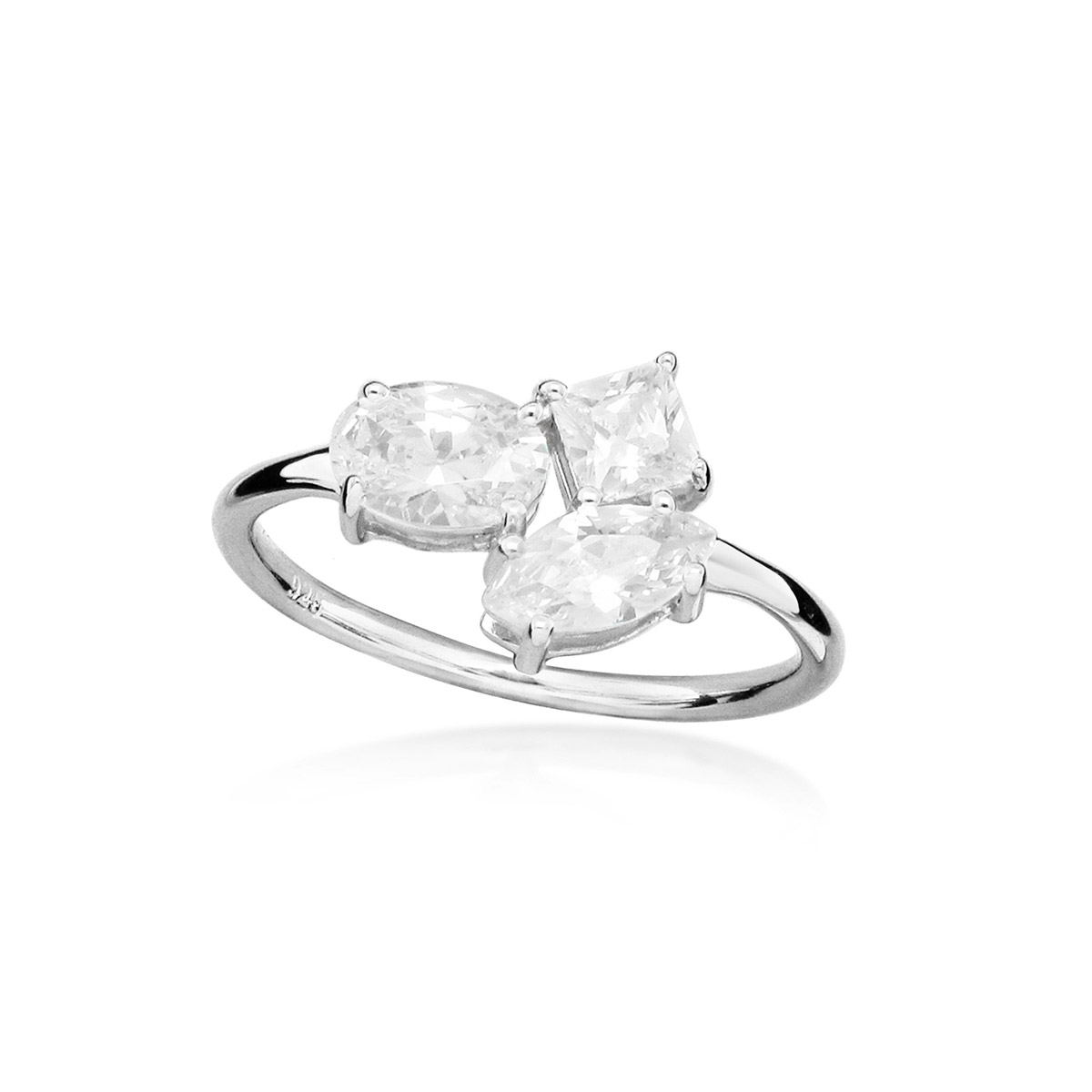 Lykken Casuals trestens zirkoniaring i silver