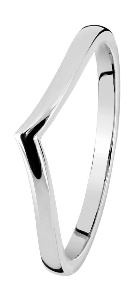 Kohinoor Tia slät chevron ring i vitguld 013-405V