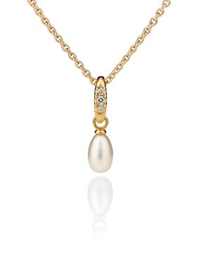 Kohinoor Elina guldhänge med pärla och diamant 123-267-04