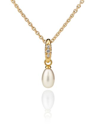 Kohinoor Elina guldhänge med pärla och diamant 123-267-04