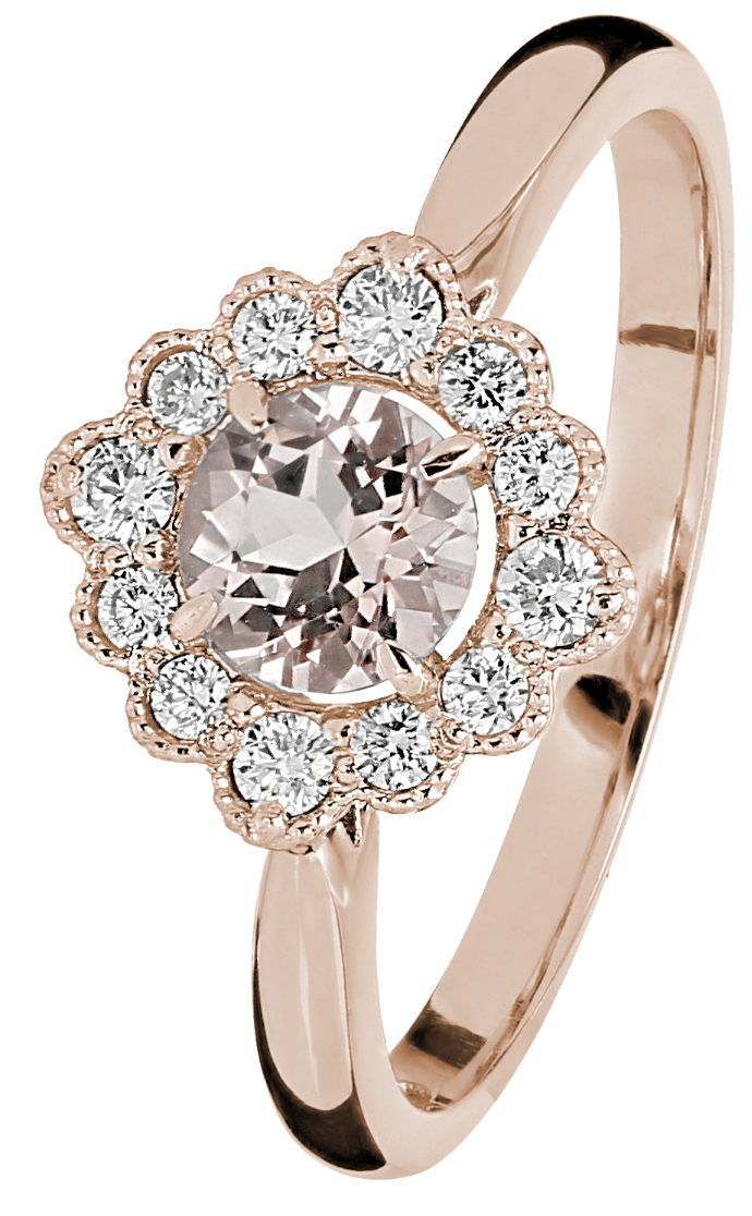 Kohinoor diamant-morganitring Carmoséring Bellis 033-616PMO-16