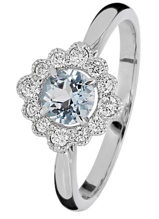 Kohinoor diamant-akvamarinring Bellis 033-616VA-16