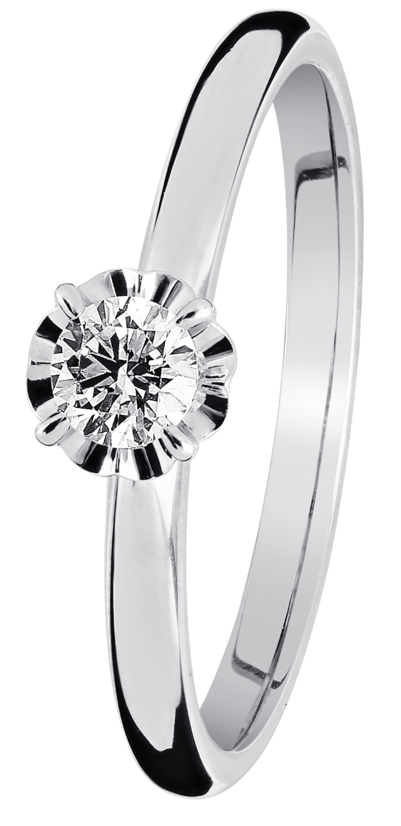 Kohinoor diamantring Vega vitguld 033-445V-18-155