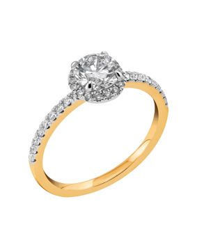 Midem Paris halo-diamantring 1,00ct gulguld