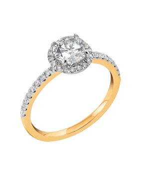 Midem Paris halo-diamantring 1,25ct gulguld