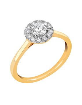 Midem Rome halo-diamantring 0,75ct gulguld