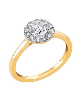 Midem Rome halo-diamantring 1,00ct gulguld