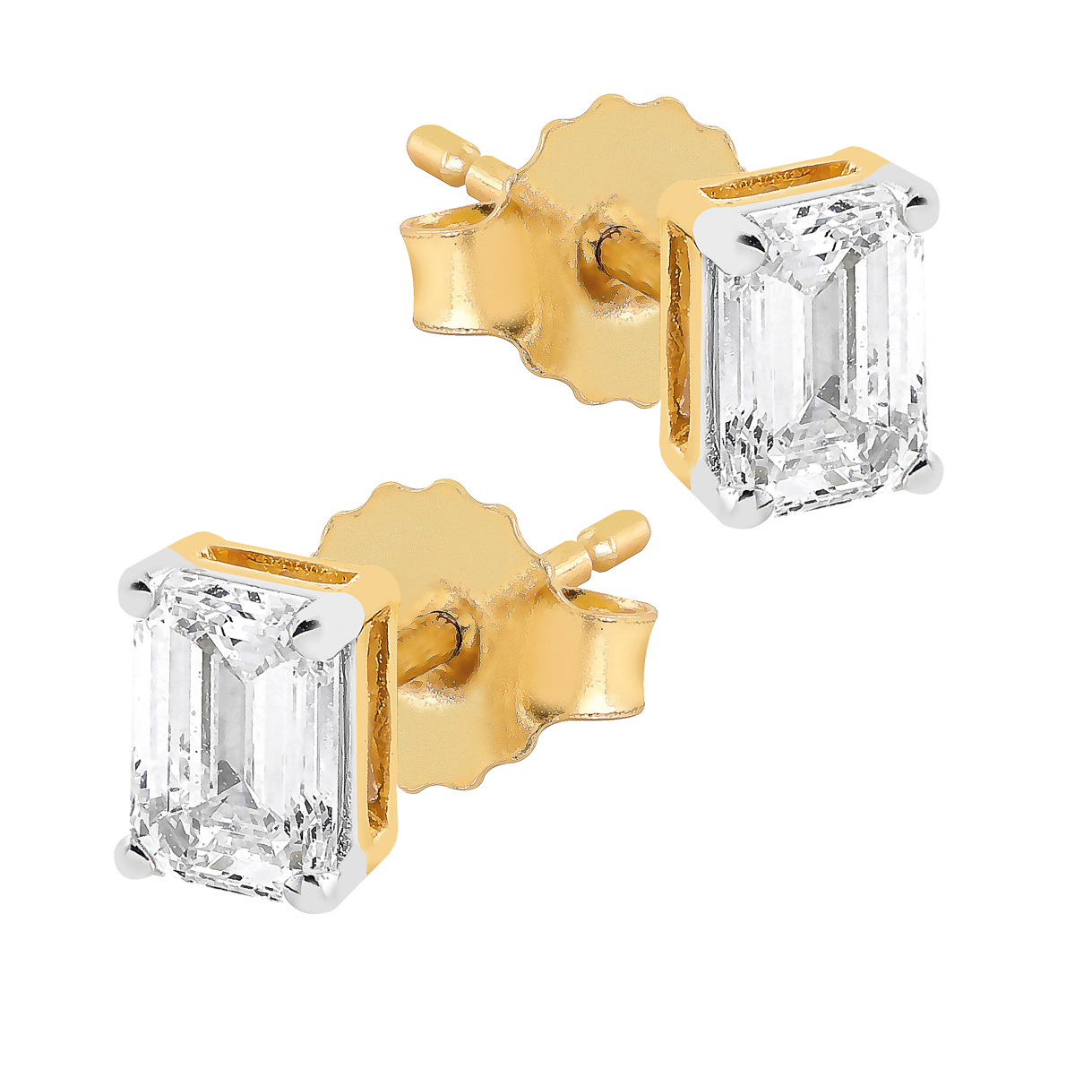 Midem Stockholm diamantörhängen 0,75ct gulguld