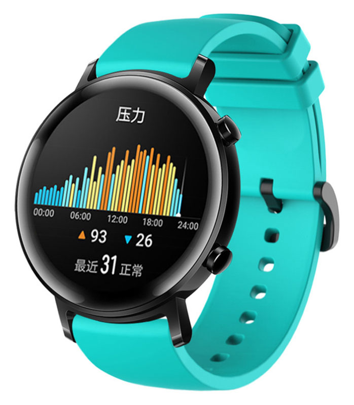 Tiera turkos silikonarmband 20 mm med quick release - Svart solki