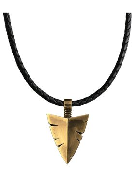 Lempikoru Hunter stort patinerat brons-läderhalsband 22 507 86 500