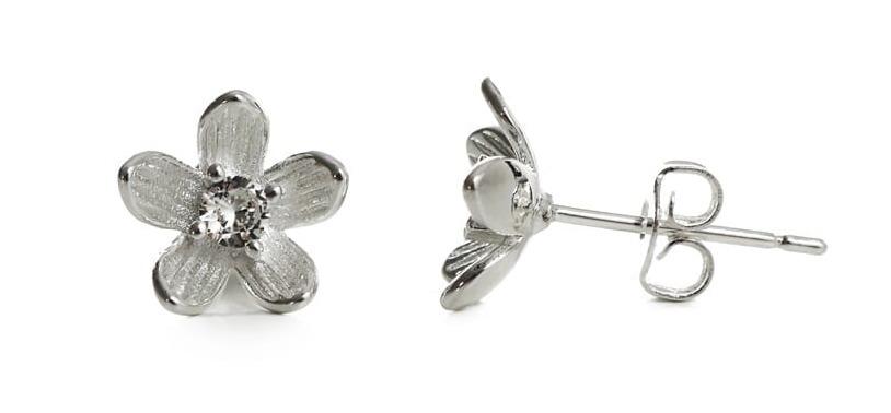 Hopeapuro Smörblomma örhängen vit K421