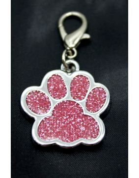 Husdjur namnbricka Glitter tass pink