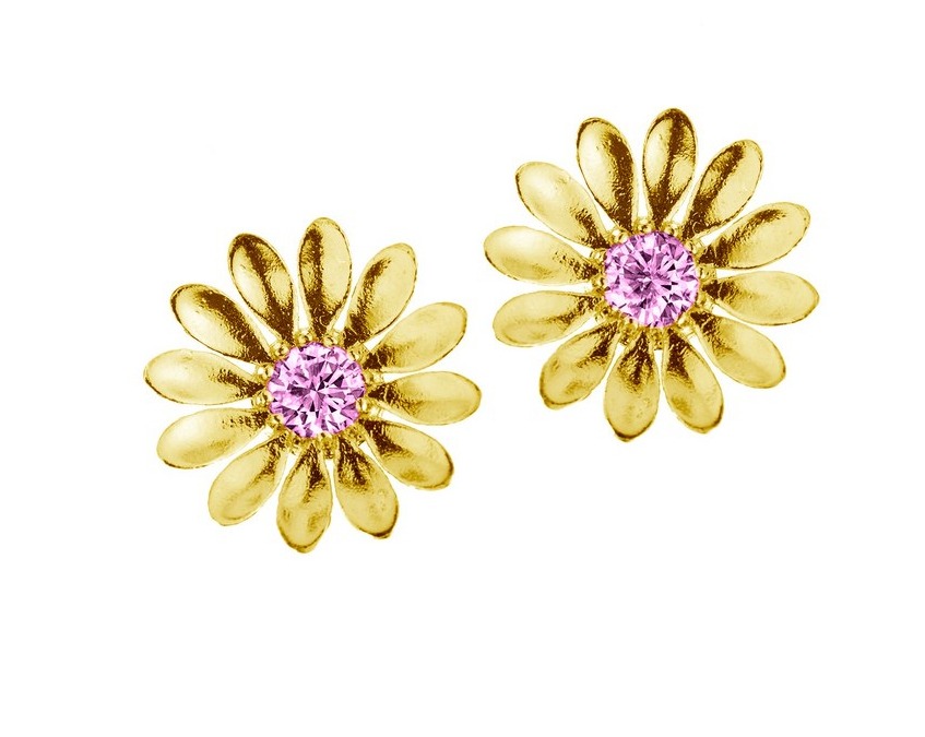 Lempikoru Kukkanen stiftörhängen pink förgylld 5307506000