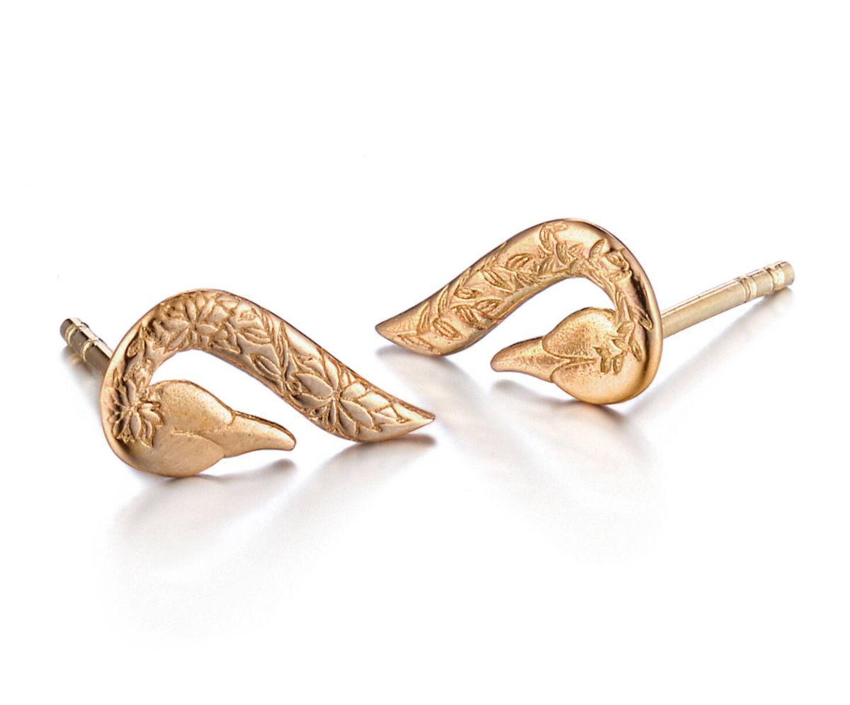 Lumoava swans guld örhängen L74230800000