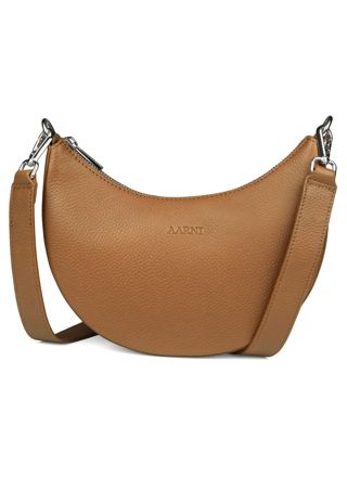 Aarni Luna älg läder väska cognac-silver