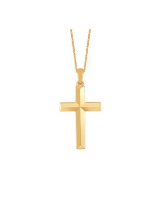 Lykka Crosses slätt korshalsband guldpläterat silver