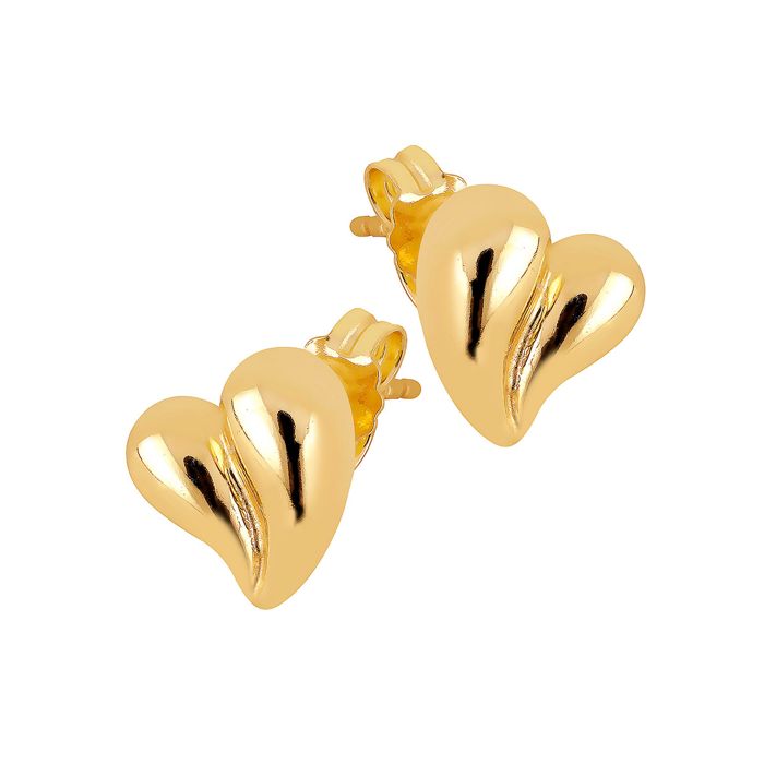 Lykka Hearts korvakorut 10mm kullattua hopeaa main product photo