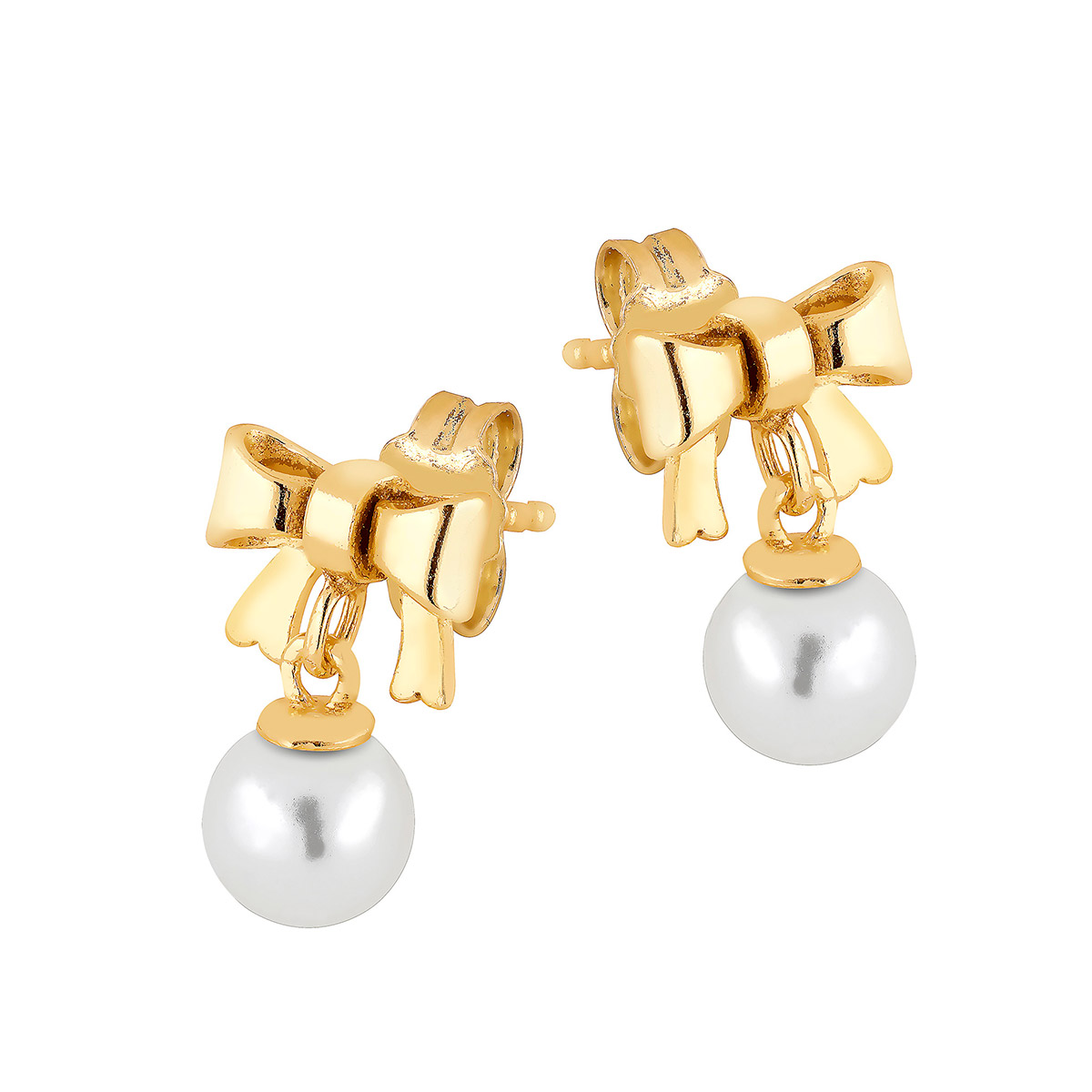 Lykka Symbols pärl och rosettörhängen i guldplaterat silver