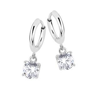 Lykka Casuals silver creole örhängen med zirkon main product photo