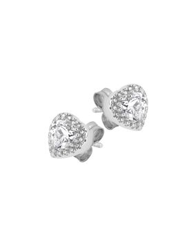 Lykken Hearts halo örhängen i silver