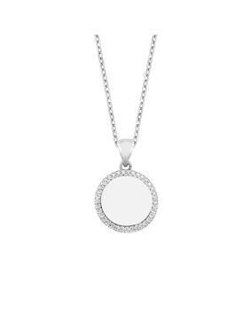 Lykken Casuals graverbart silverhalsband med zirkon
