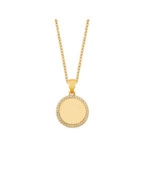 Lykken Casuals graverbart guldplaterat silverhalsband med zirkon