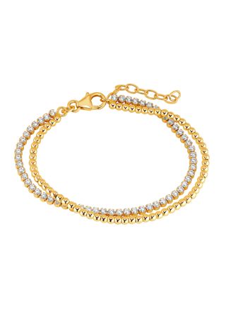 Lykka Casuals dubbelt tennisarmband i guldplaterat silver