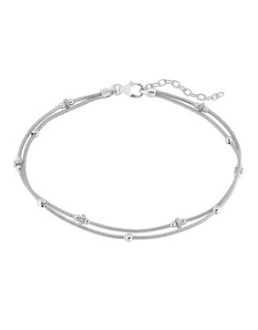 Lykken Casuals silver dubbelt ankelkedja