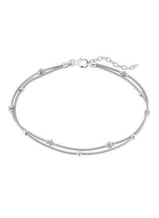 Lykka Casuals silver dubbelt ankelkedja