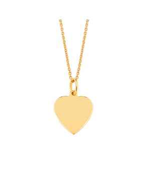Lykken Hearts guldpläterat silverhalsband med graverbart hjärta