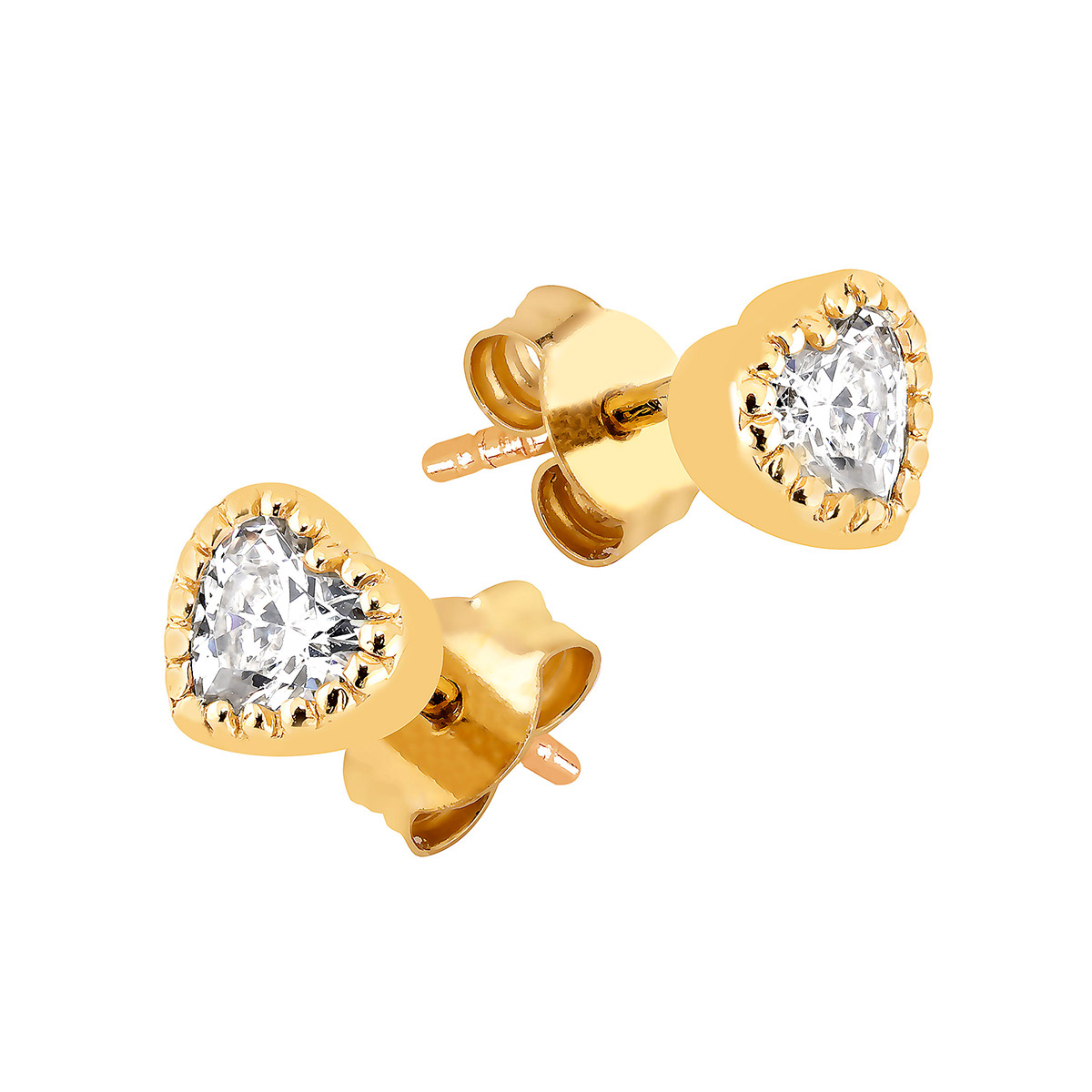 Lykka Hearts hjärtörhängen guldpläterat silver 4mm LYS25060