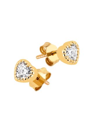 Lykka Hearts hjärtörhängen guldpläterat silver 4mm LYS25060