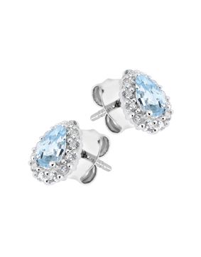 Lykka Casuals silverörhängen ljusblå halo LYS25066