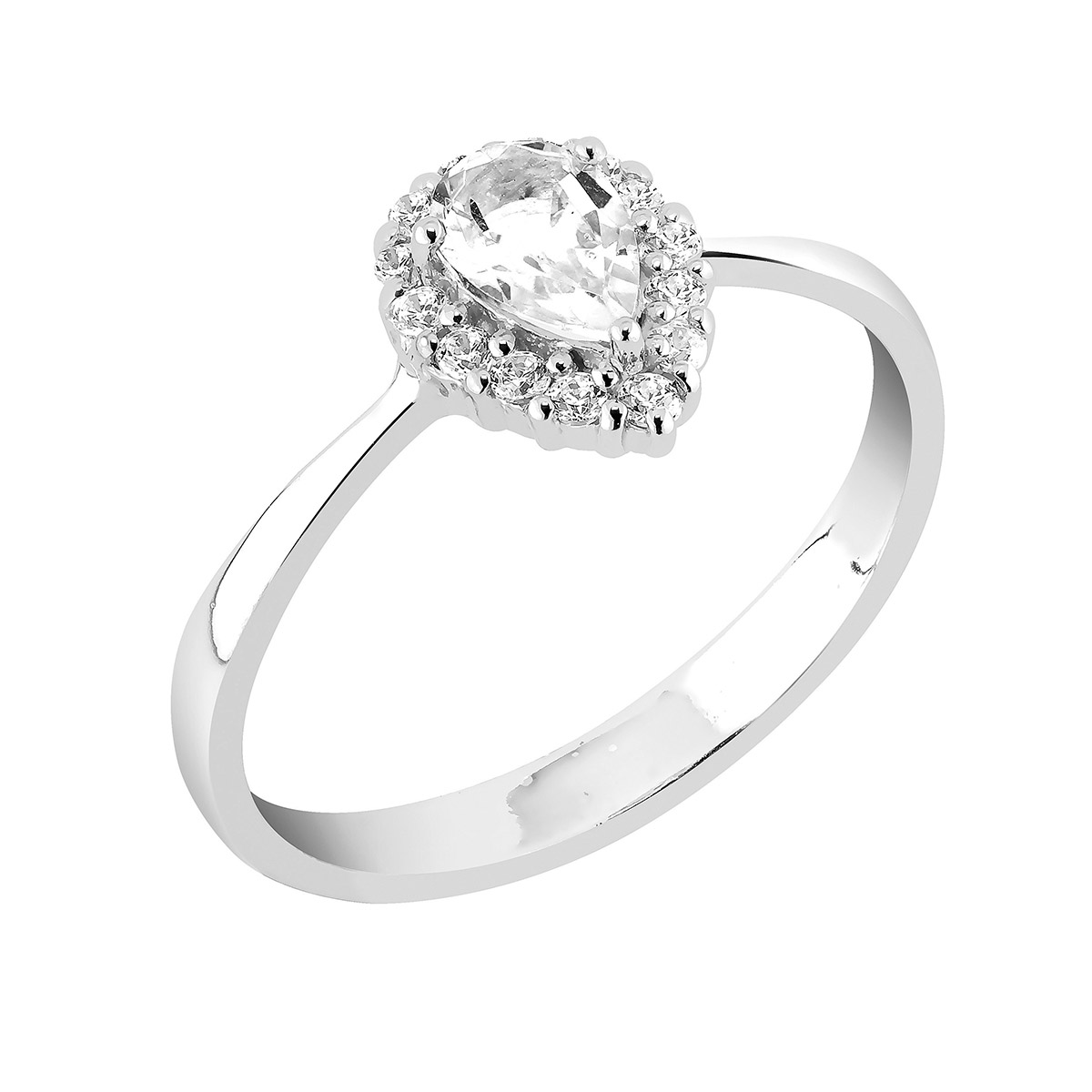 Lykka Casuals silver ring klar halo LYS25070-175